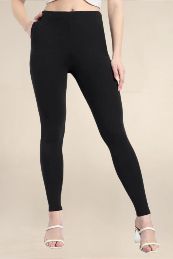 WOMENS BLACK REGULAR LENGTH POCKET LEGGING
