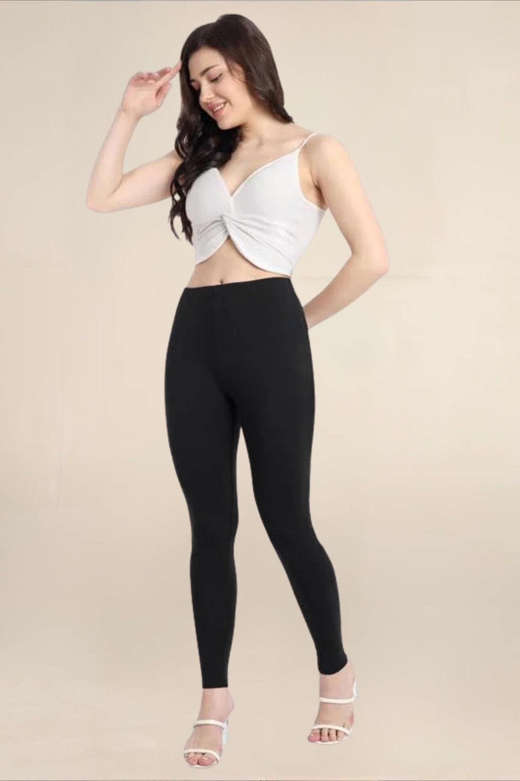 WOMENS BLACK REGULAR LENGTH POCKET LEGGING