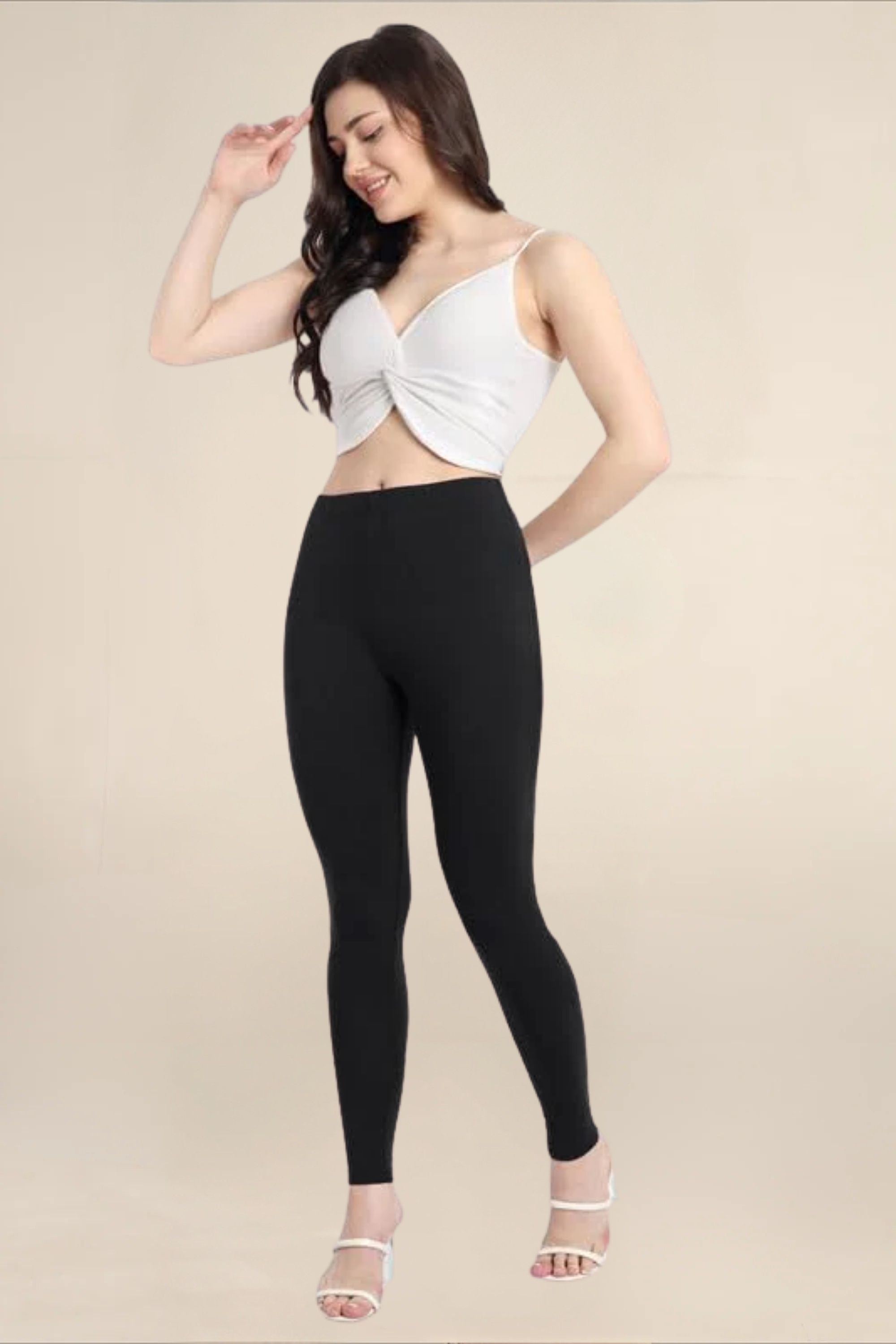WOMENS BLACK REGULAR LENGTH POCKET LEGGING