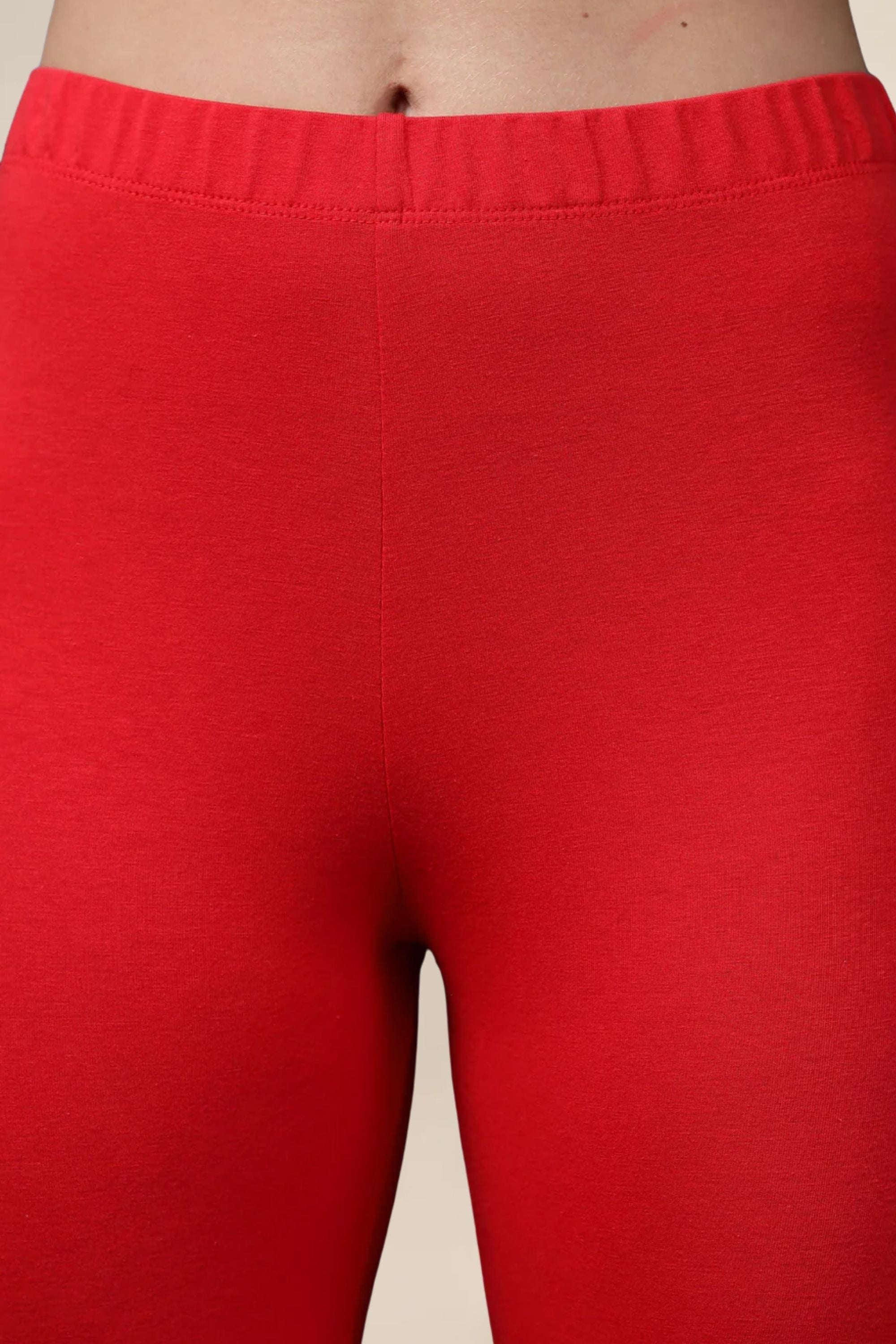 ONE SKY WOMEN RED SOLID LEGGINGS