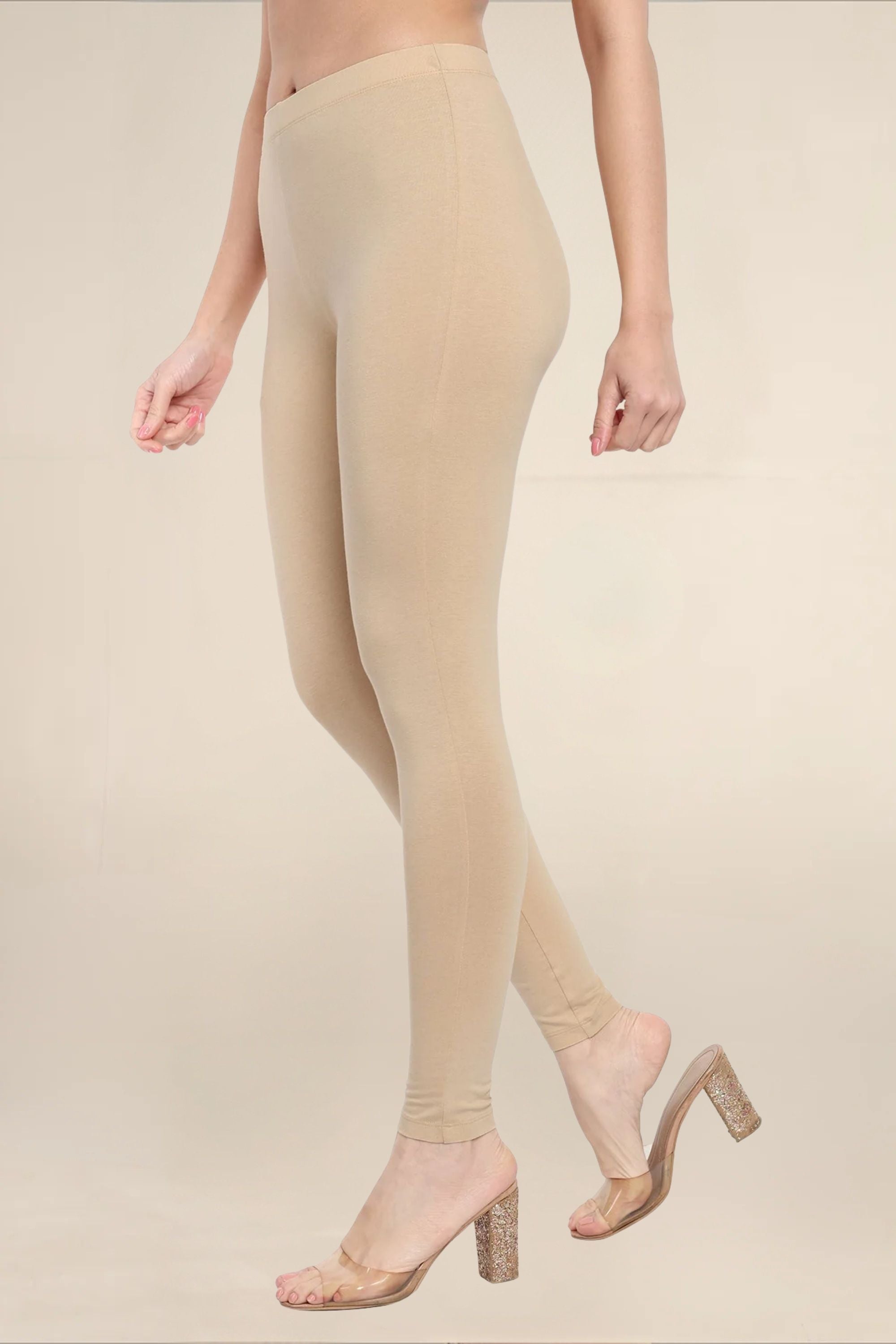 Women Beige Regular Legging
