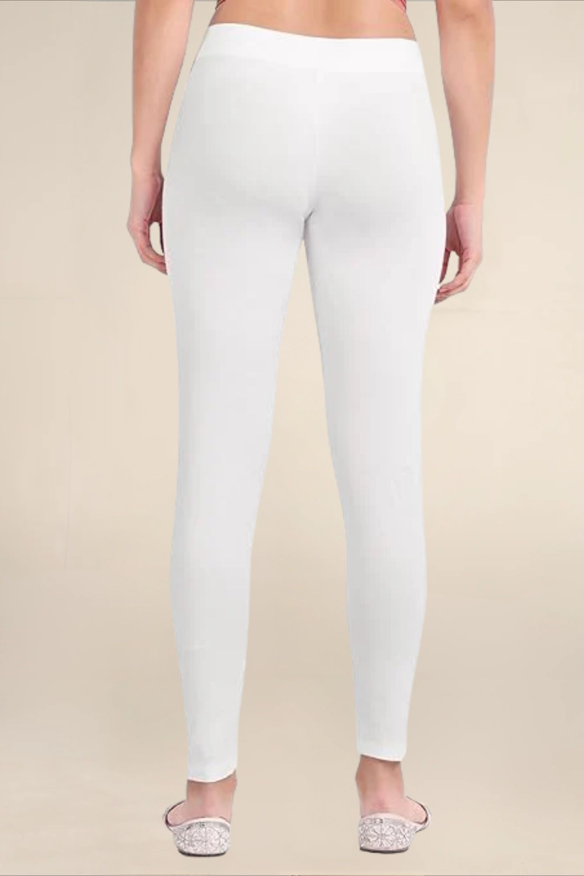 WOMEN WHITE REGULAR LENGTH LEGGING