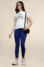 WOMEN ELECTRIC BLUE ANKLE LENGTH LEGGING