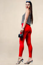 ONE SKY WOMEN RED SOLID LEGGINGS