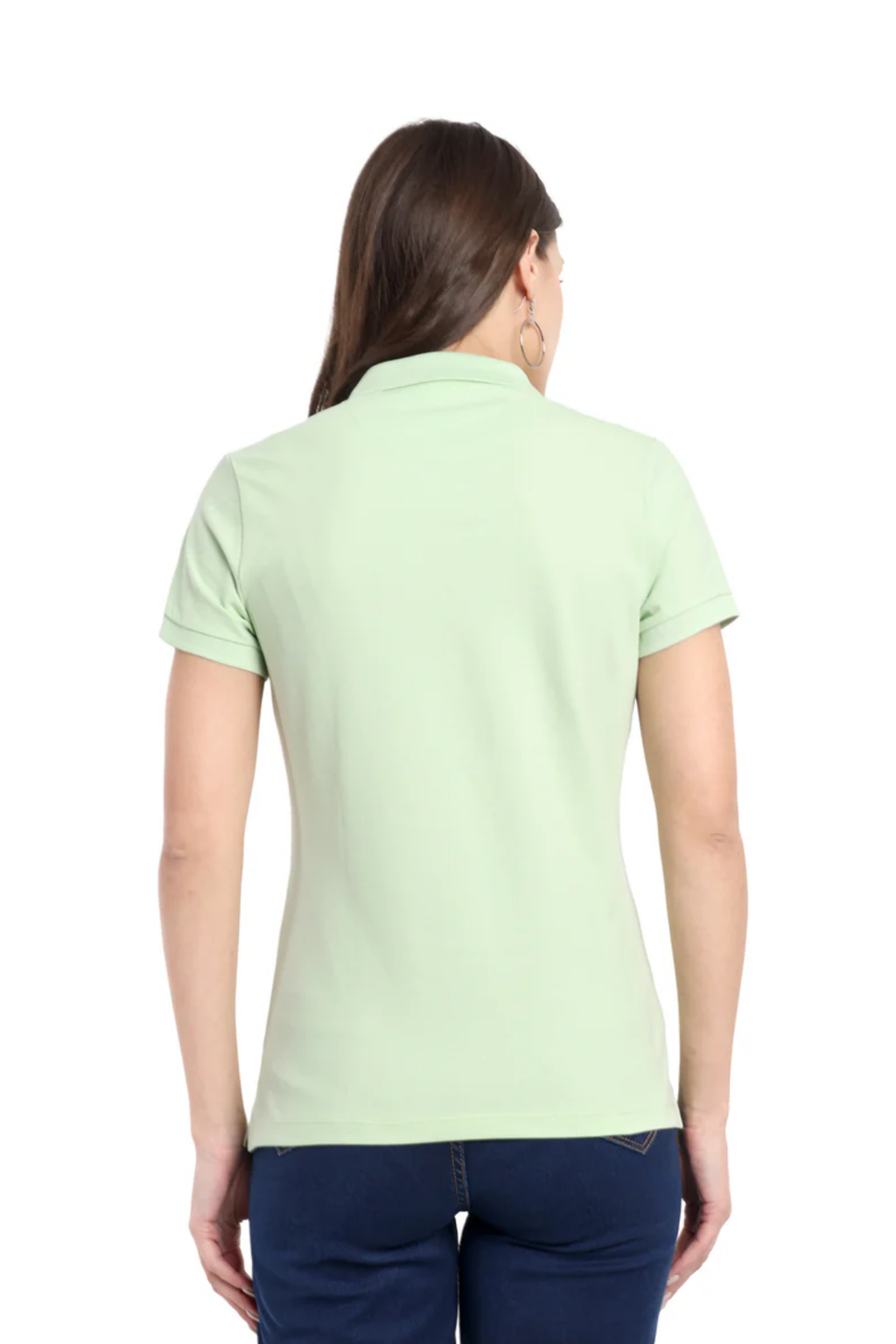 Women Light Green Comfort Cotton Polo T-Shirt