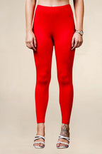 ONE SKY WOMEN RED SOLID LEGGINGS
