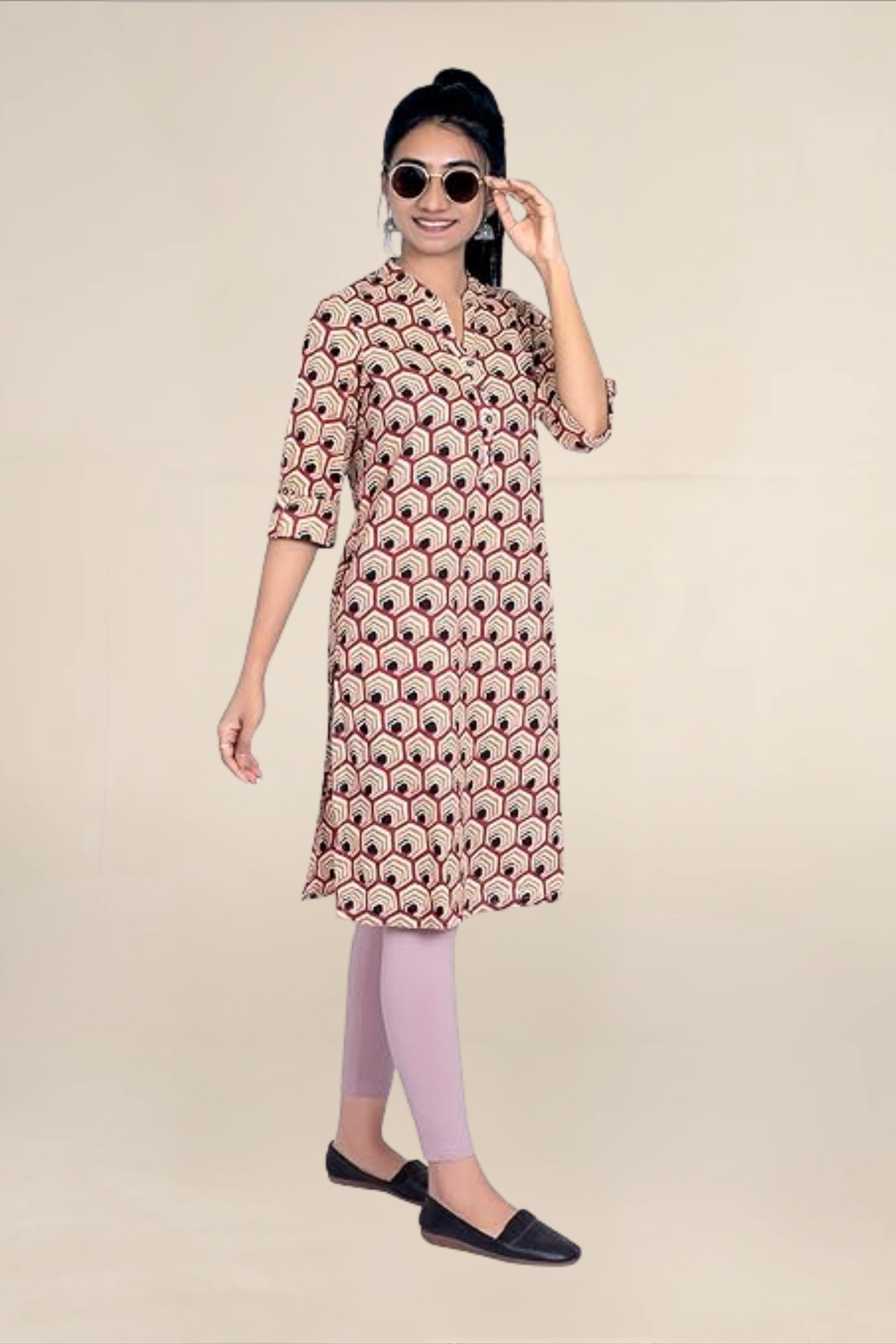 WOMEN DUSTY PINK  ANKLE LENGTH LEGGING