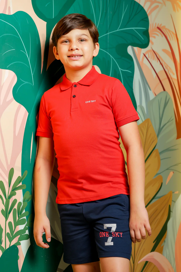 Boys Classic Red Polo T-Shirt