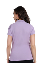 Women Purple Comfort Cotton Polo T-Shirt