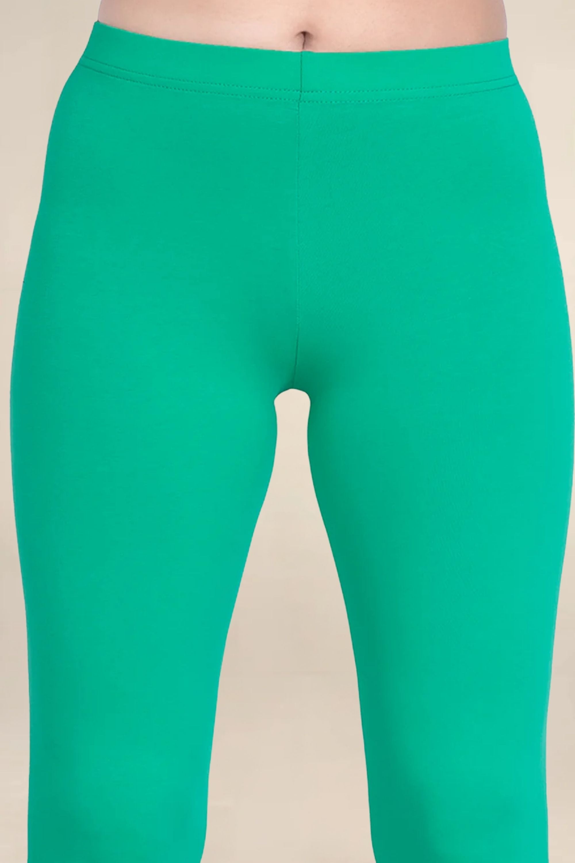 ONE SKY WOMEN SPOT GREEN SOLID LEGGINGS