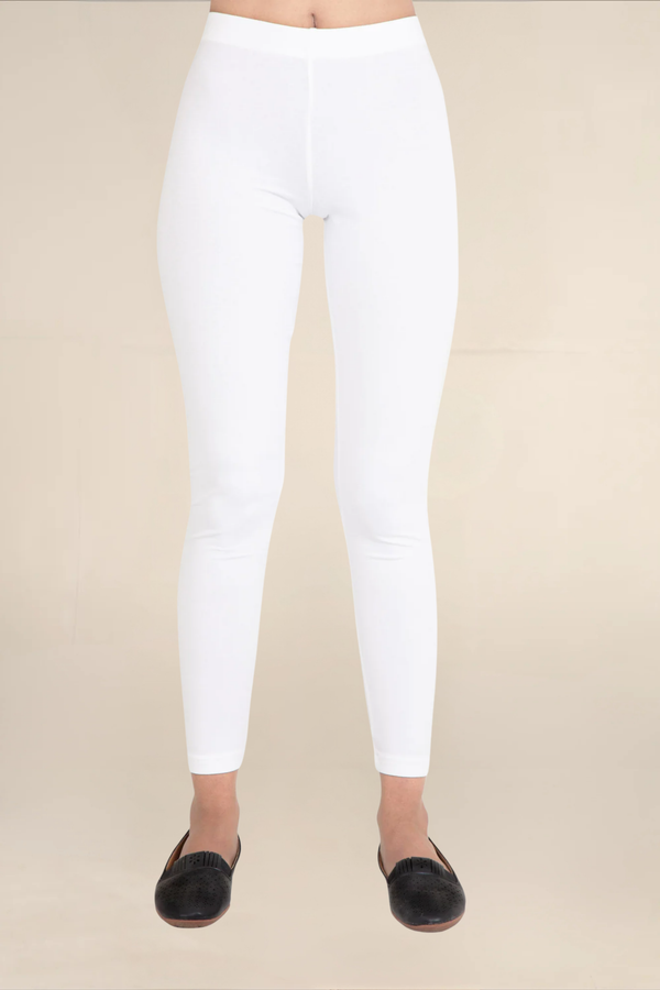 Women White Ankle Length Legging