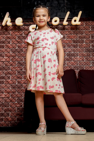 Girls Party Dress Knee Length Fancy Fork - Stylish and Durable Festive Party Dress for Kid Girls