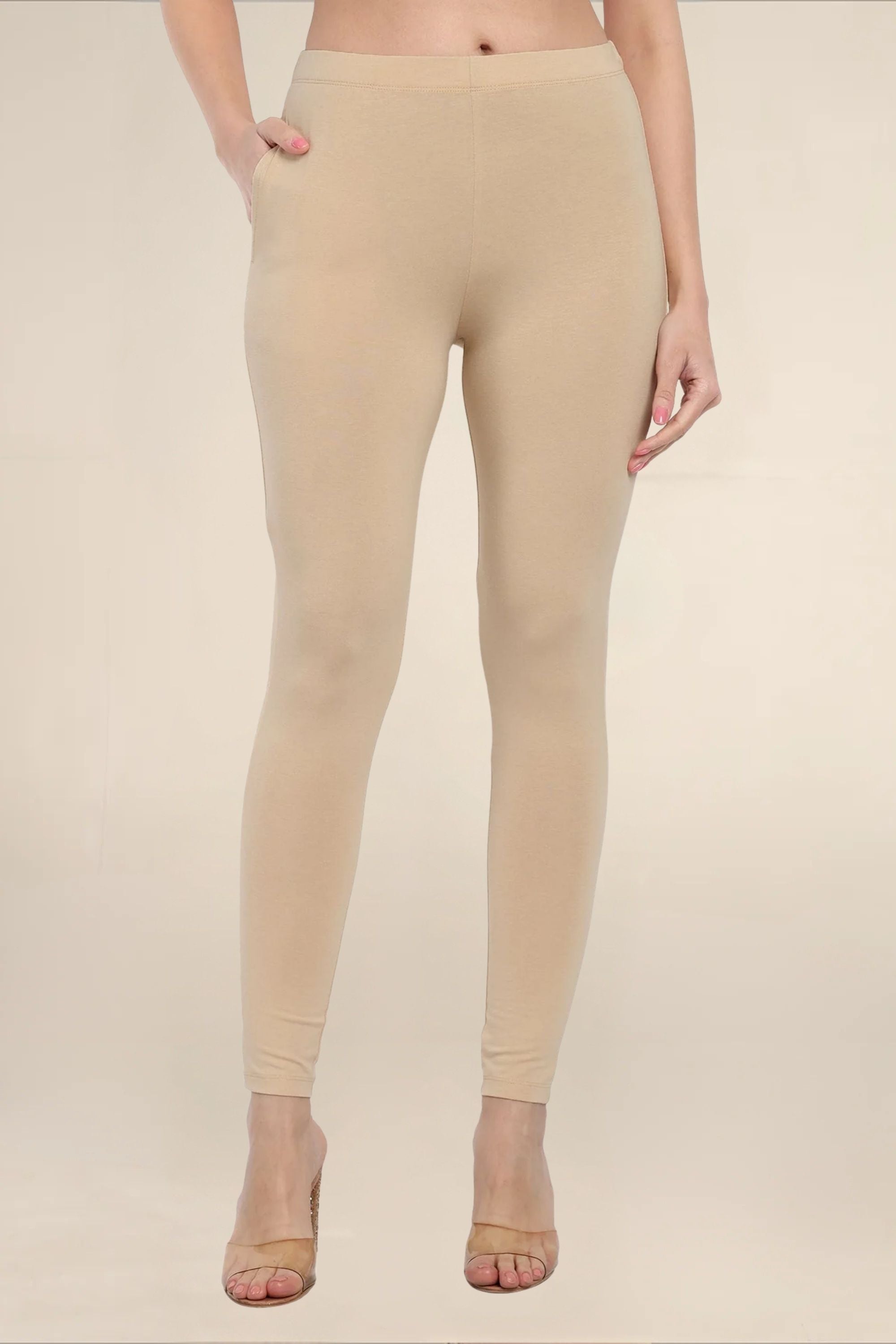 Women Beige Regular Legging