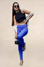 WOMEN BLUE REGULAR LENGTH LEGGING