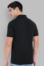 Men Black Checkered Pattern Polo T-Shirt