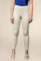 ONE SKY WOMEN BEIGE SOLID LEGGINGS