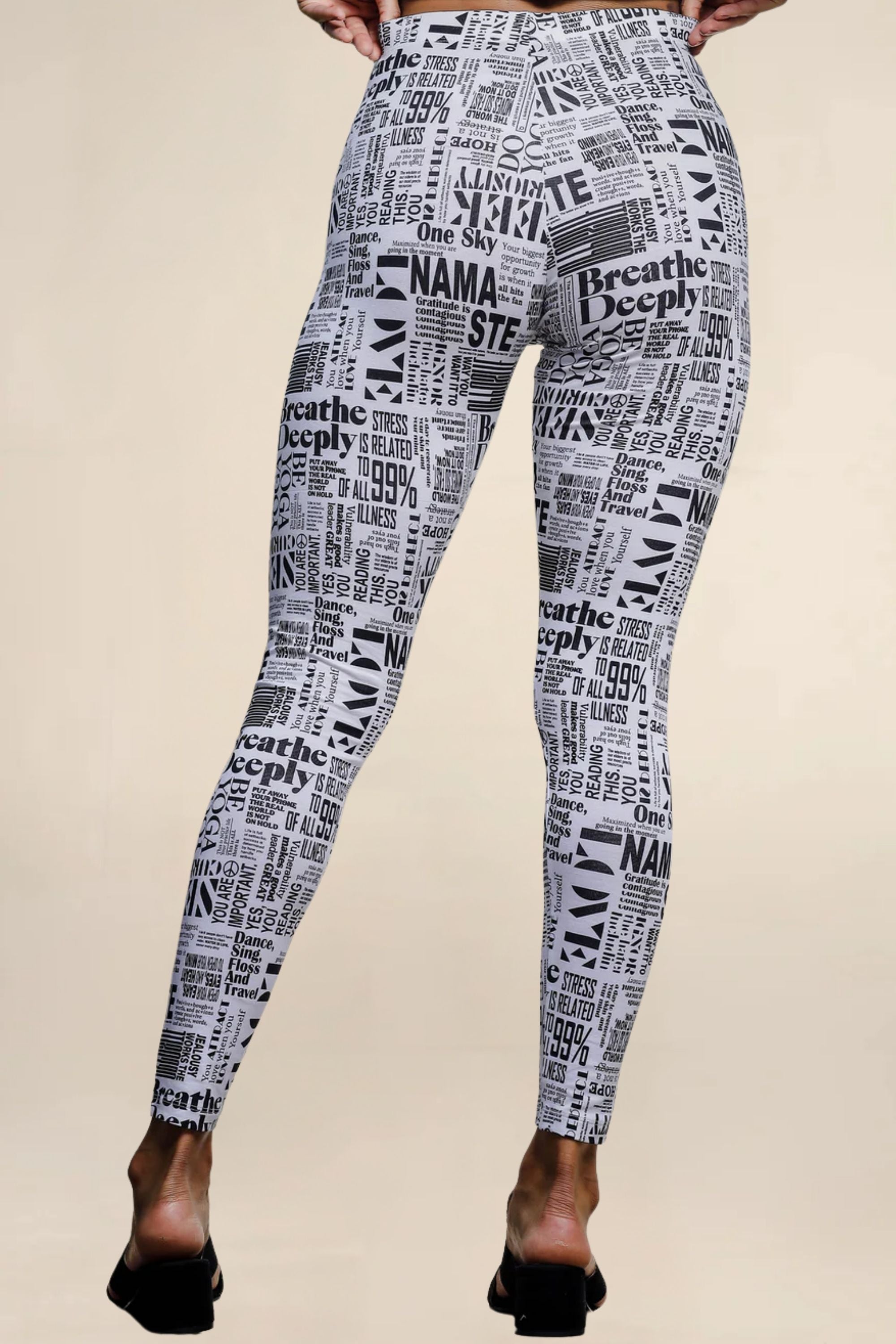 ONE SKY WOMEN WHITE PRINTED LEGGINGS