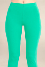 Women Spot Green Ankle Length Legging
