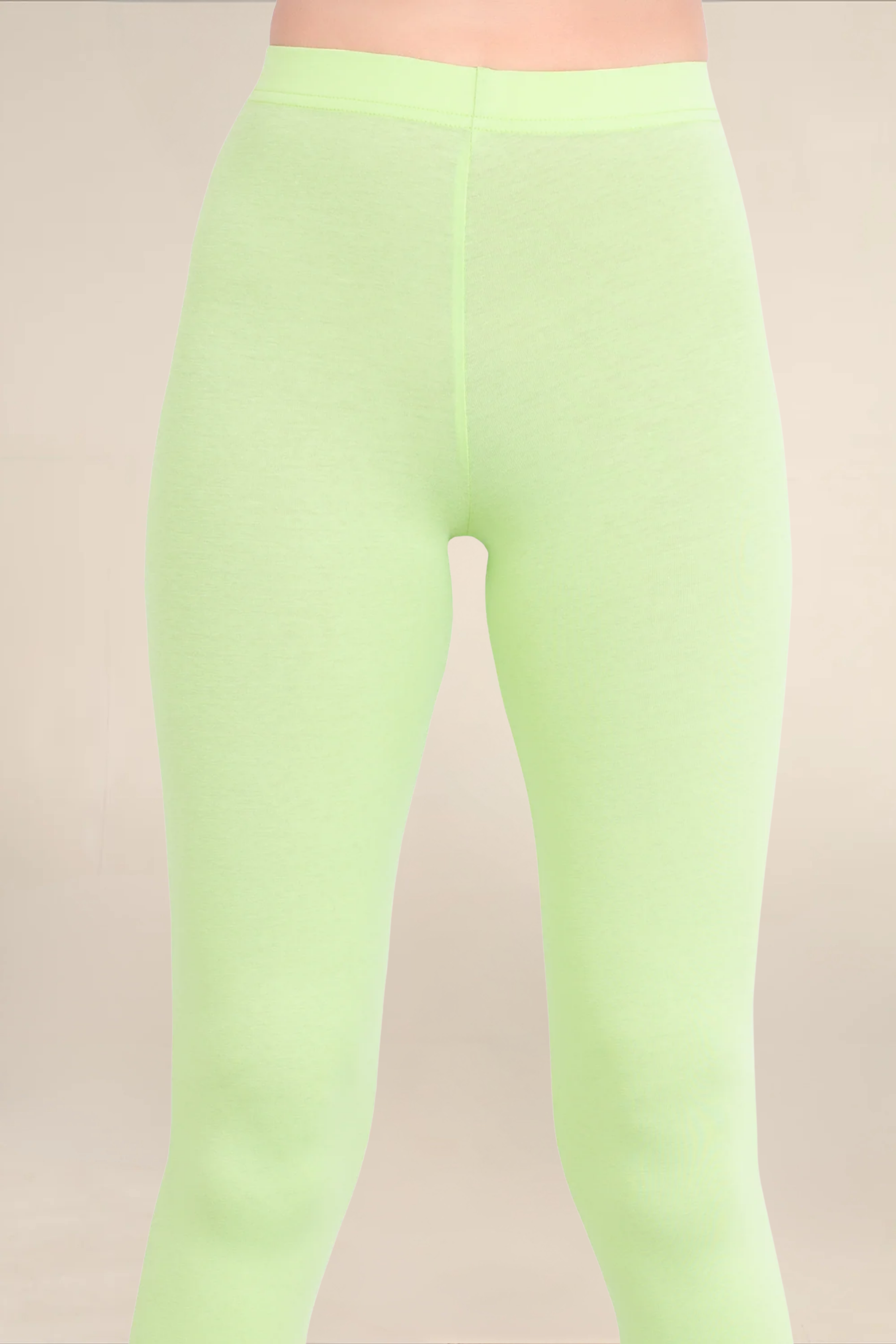 Women Soft Green Ankle Length Legging