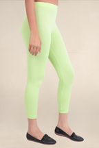 Women Soft Green Ankle Length Legging