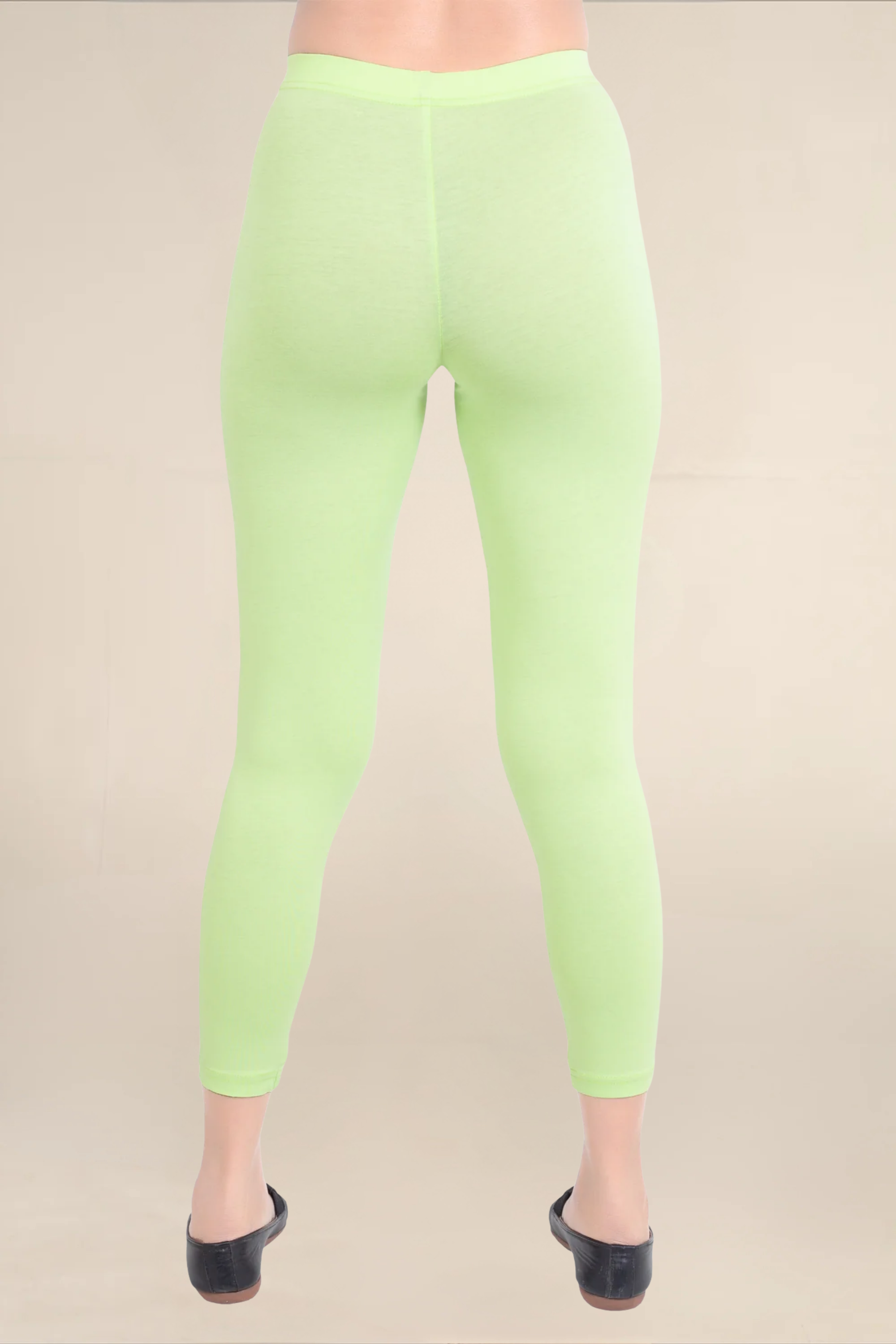 Women Soft Green Ankle Length Legging