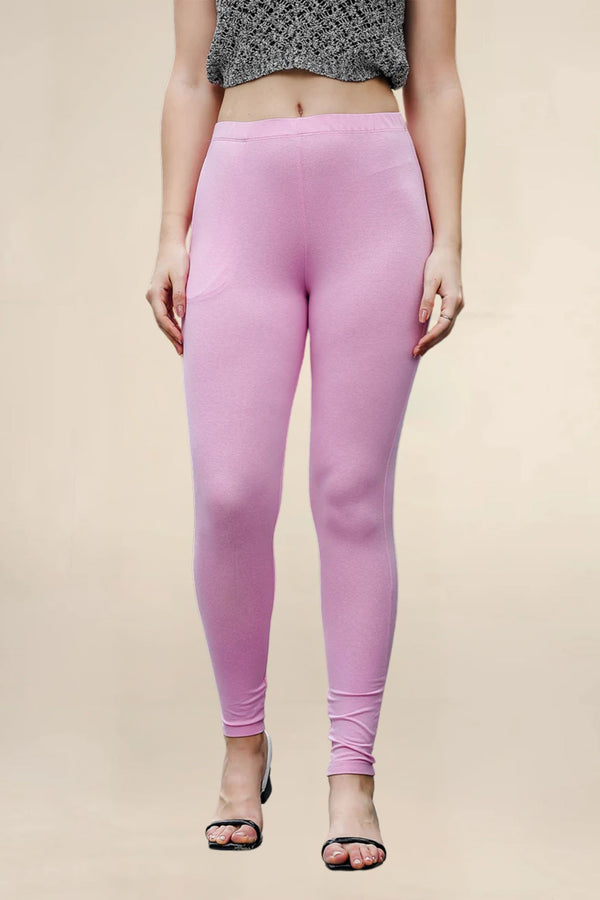 Women Baby Pink Regular Pocket Legging