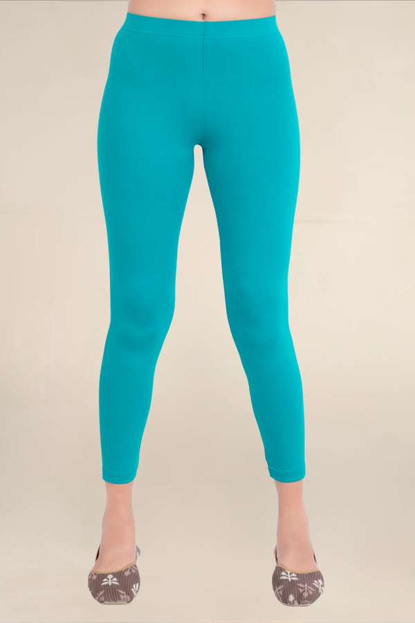 Women Sea Green Ankle Length Legging