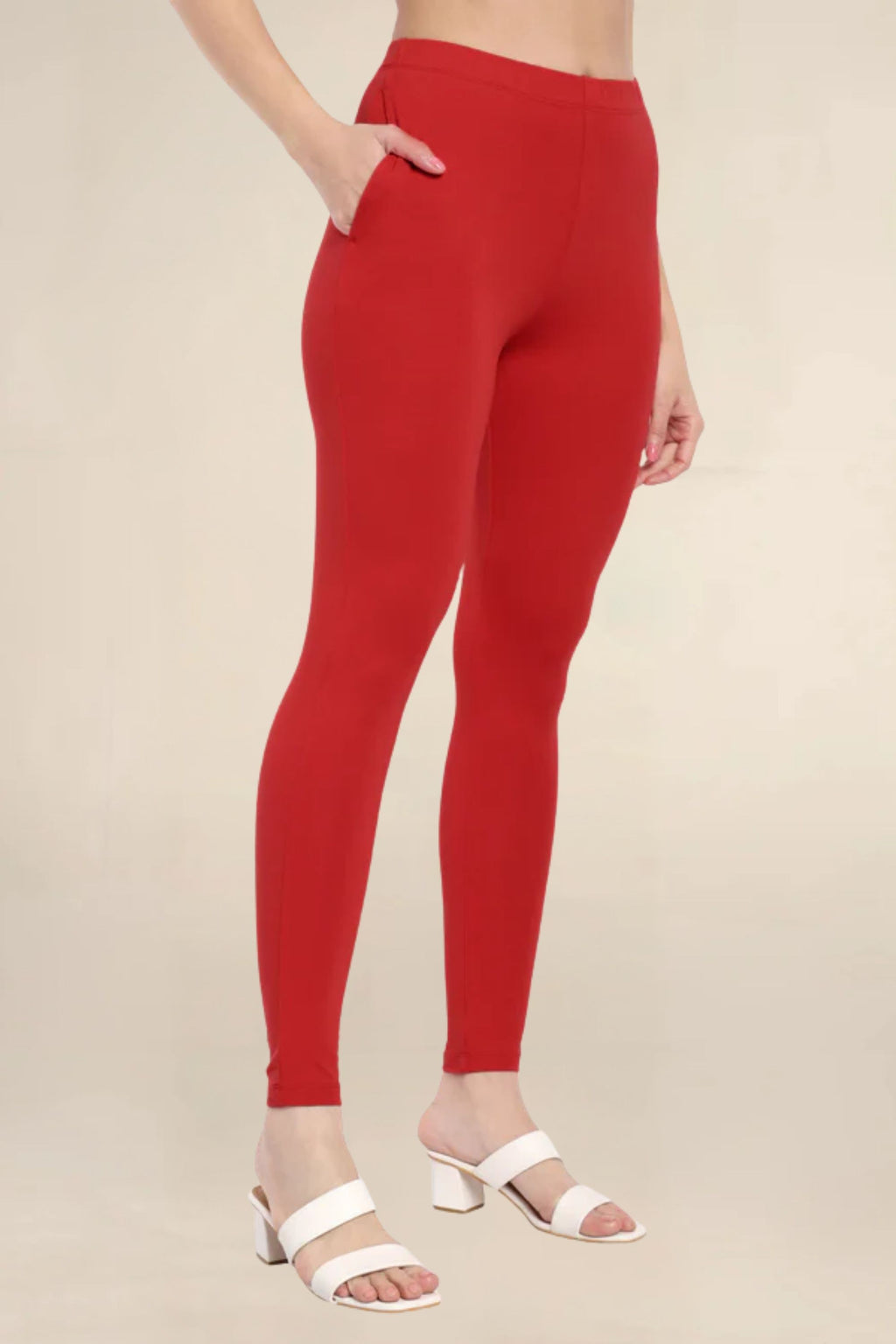 Women Crimson Regular Legging