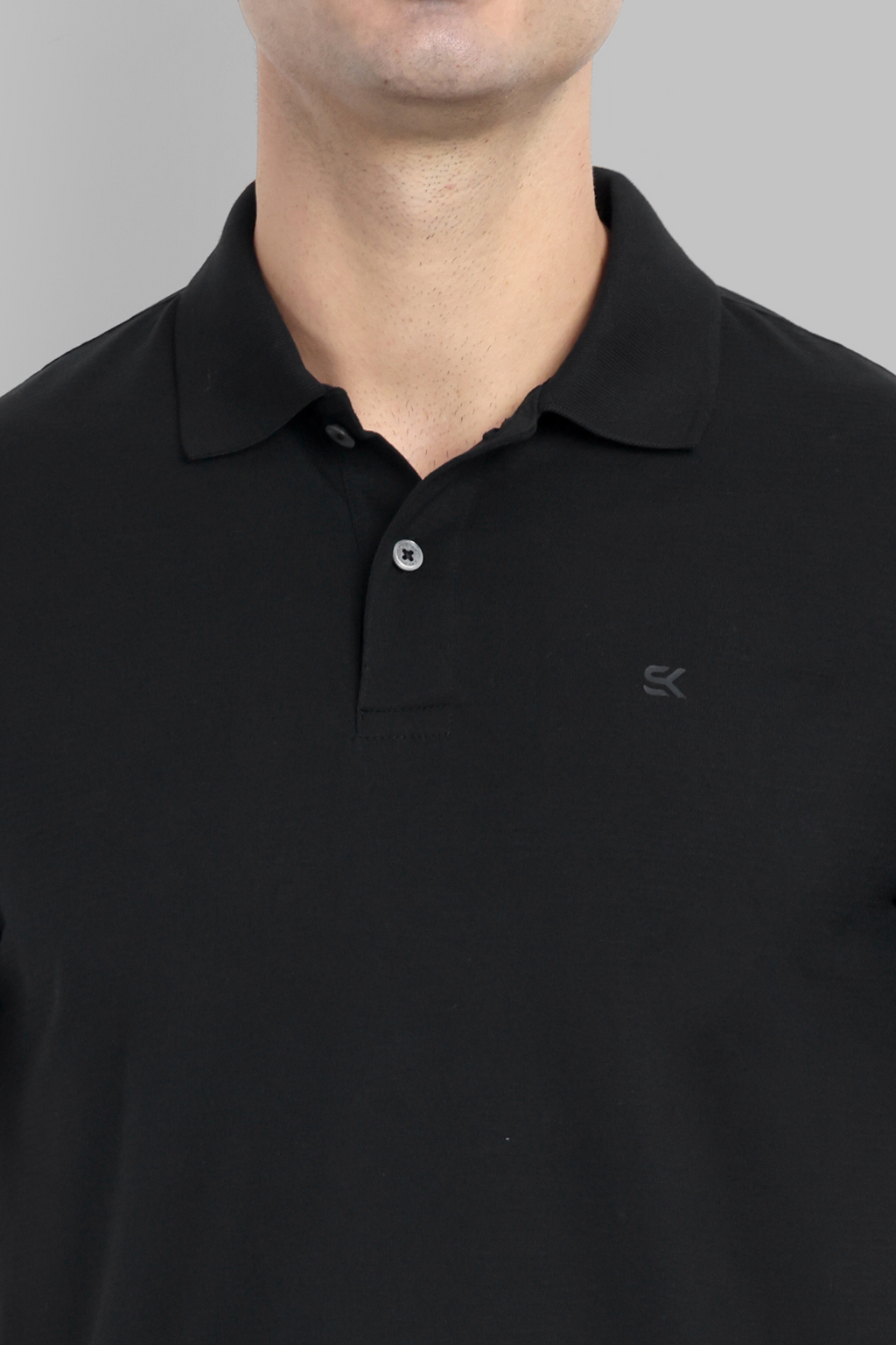 Men Black Checkered Pattern Polo T-Shirt