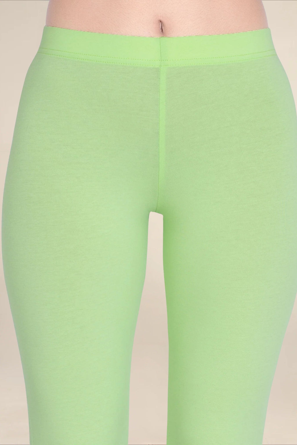Women Soft Green Breathable Long Length Legging