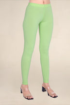 Women Soft Green Breathable Long Length Legging