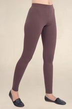 Women Dark Brown Breathable Long Length Legging
