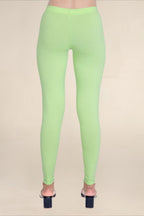 Women Soft Green Breathable Long Length Legging