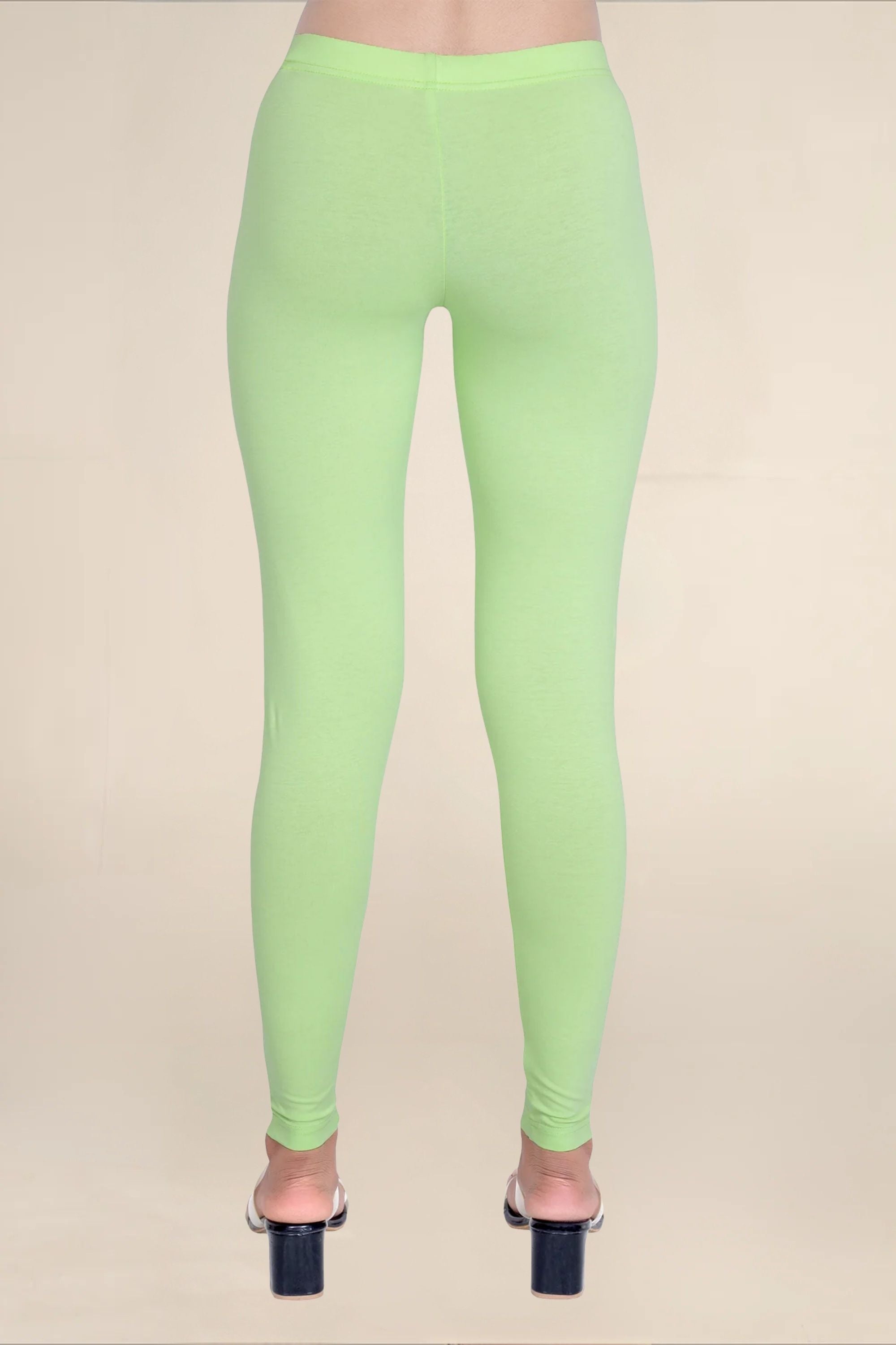 Women Soft Green Breathable Long Length Legging