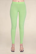 Women Soft Green Breathable Long Length Legging