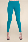 Women Sea Green Breathable Long Length Legging