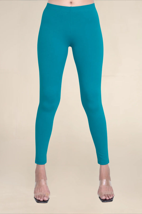 Women Sea Green Breathable Long Length Legging