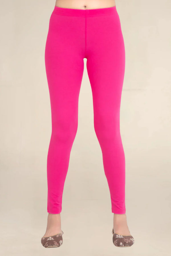 Women Dark Fuscia Breathable Long Length Legging