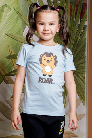 Girls Regular Fit Half Sleeves T-Shirt - Round Neck Comfortable Cotton Tee for Casual