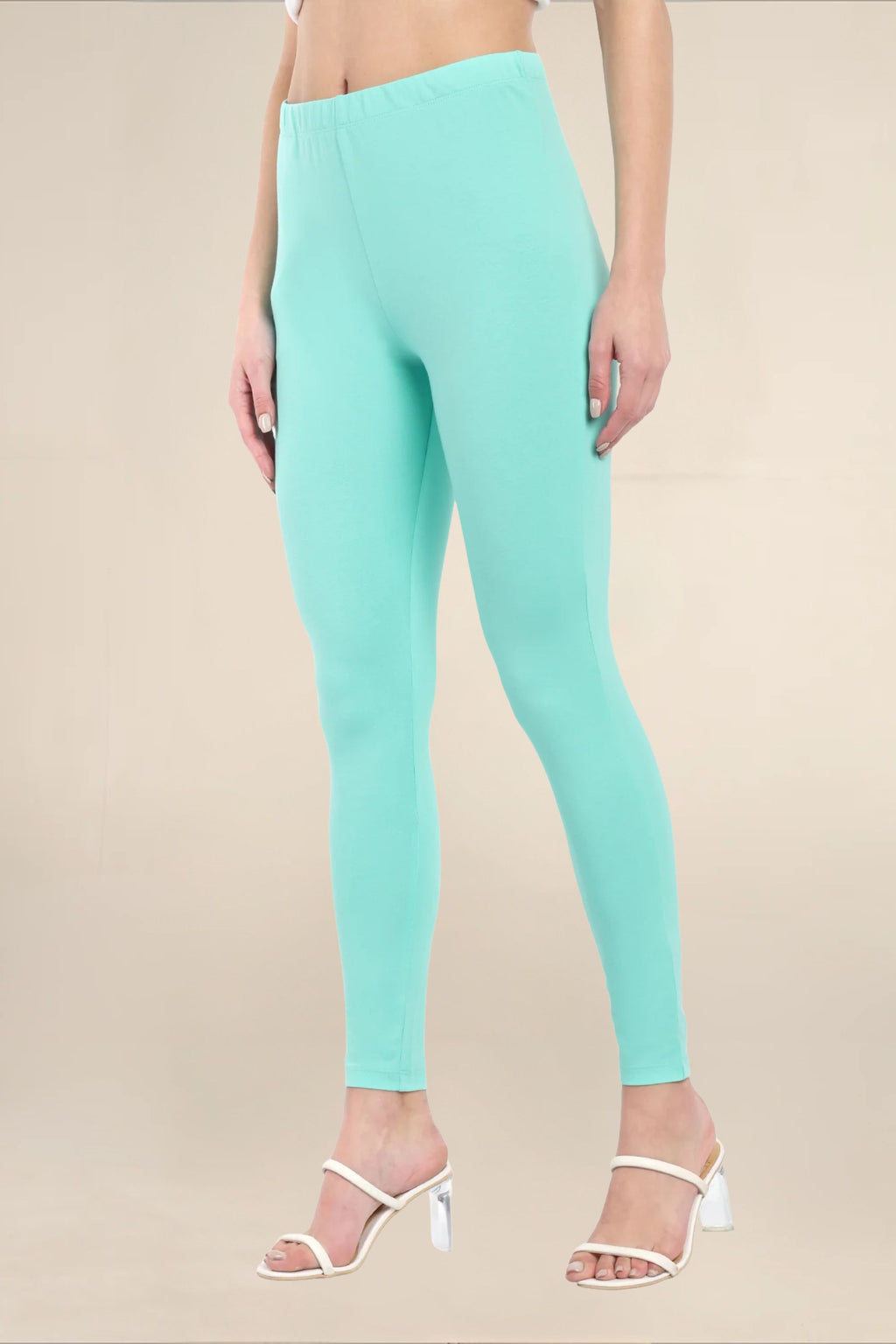 Women Sea Green Regular Legging