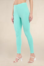 Women Sea Green Regular Legging