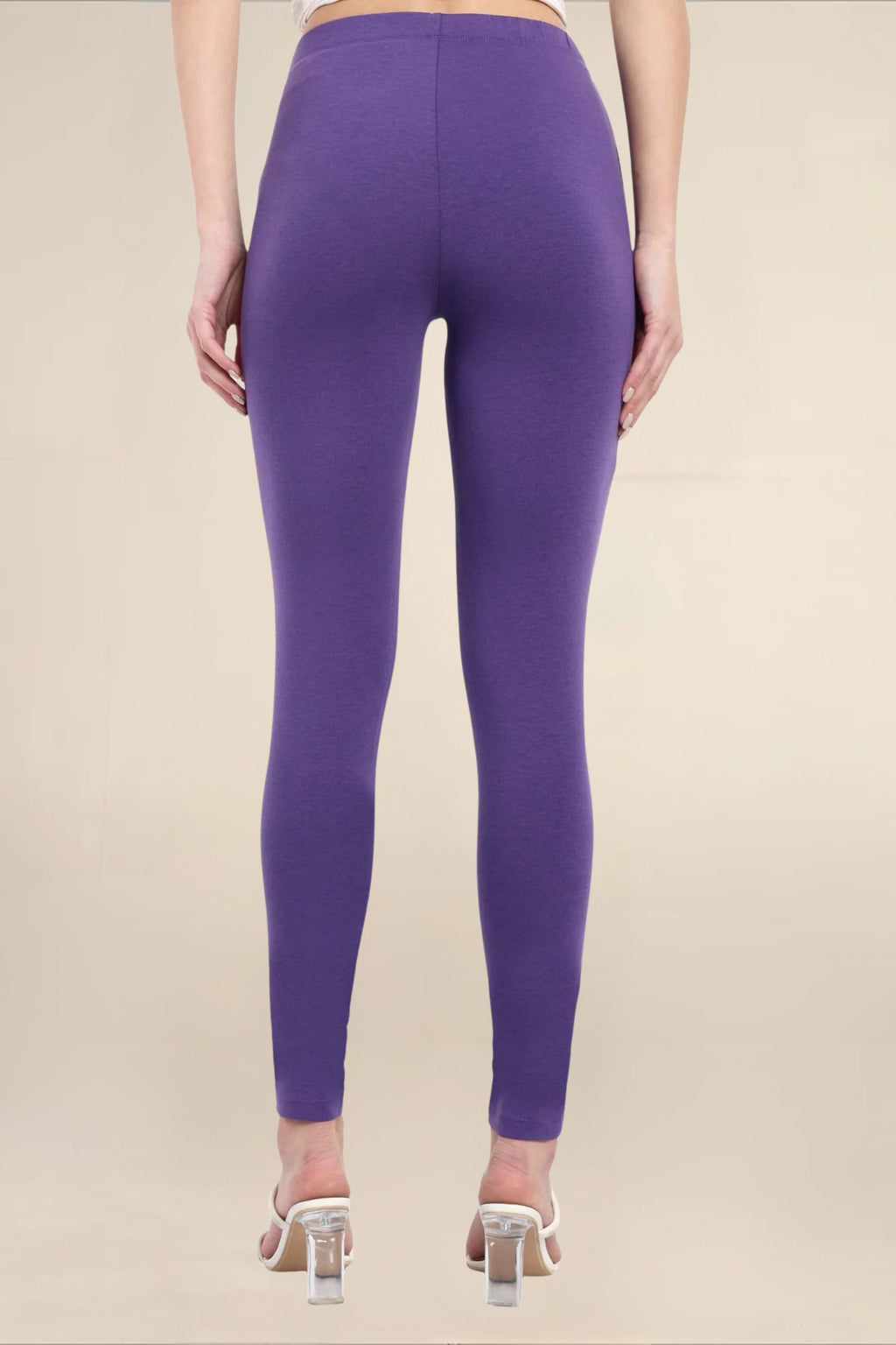 Women Dark Purple Regular Legging