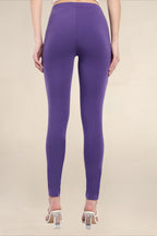 Women Dark Purple Regular Legging