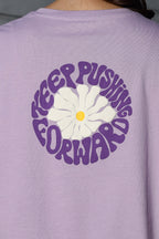 WOMEN LAVENDER FOREST DROP SHOULDER SLEEVES PRINTED T SHIRT