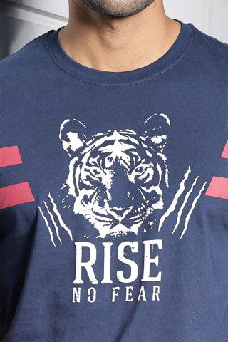 Men's Tiger Print Pure Cotton Round Neck T-Shirt