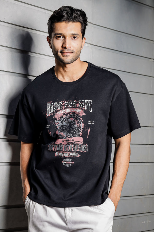 Men's Pure Cotton Printed Oversized T-Shirt