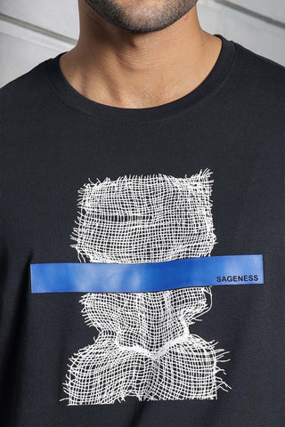 Men's Pure Cotton Black Unique Design T-shirt
