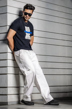 ONE SKY MEN BLACK GRAPHIC PRINTED T SHIRT