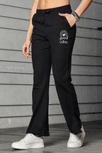 WOMEN BLACK PRINTED FLARED FIT BOTTOM