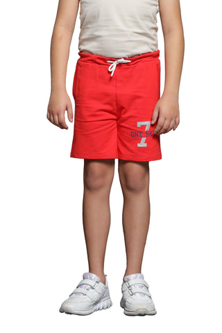 Casual Shorts for Boys, Versatile Kidswear, Plain Drawstring Waist, Relaxed Fit, Red